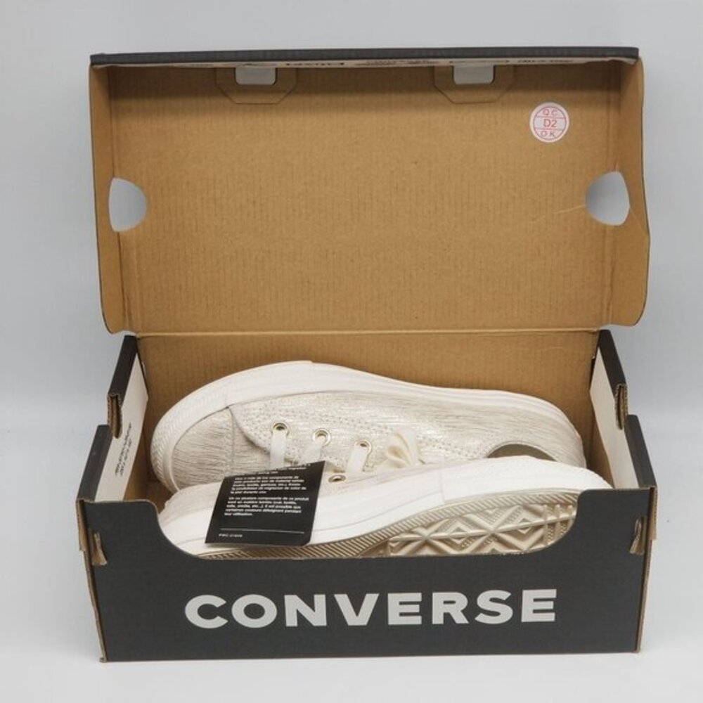 Converse Chuck Taylor All Star Egret Gold Metallic Junior Sneaker Shoe Size 2 - Picture 9 of 9